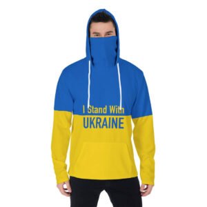I Stand With Ukraine-Men’s Pullover Hoodie With Mask
