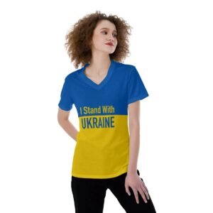 I Stand With Ukraine-V-neck Women’s T-shirt