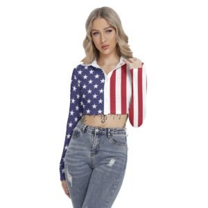 USA Flag-Women’s Blouse With Pleated Placket