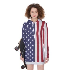 USA Flag Women’s Long Hoodie