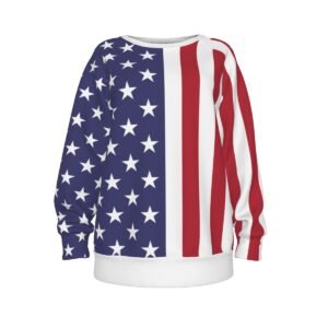 USA Flag-Women’s Raglan Sleeve Sweatshirt