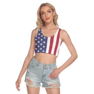 USA Flag-Women’s Sport Crop Tank Top