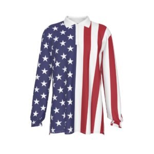 USA Flag-Men’s Long Sleeve Polo Shirt