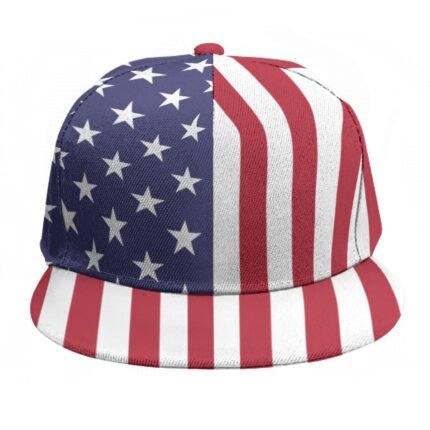USA Flag-Baseball Cap With Flat Brim