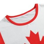 Model wearing a stylish "Canada Is Not For Sale" t-shirt, ideal for casual wear.