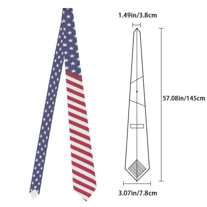 Classic Stripe American Flag Tie | Patriotic US Flag Necktie - Image 5