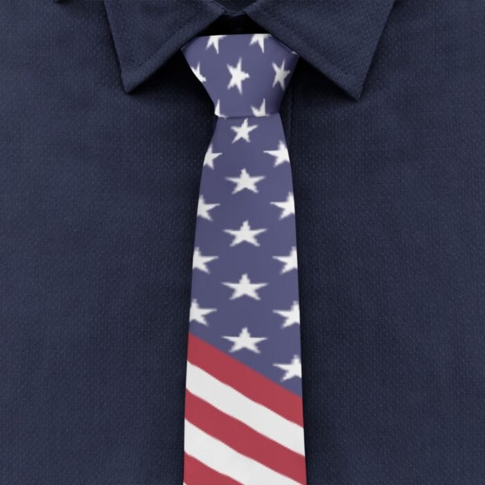Classic Stripe American Flag Tie | Patriotic US Flag Necktie - Image 3